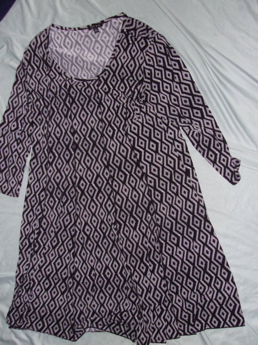 dress womens size extra large black white dress party print long sleeve